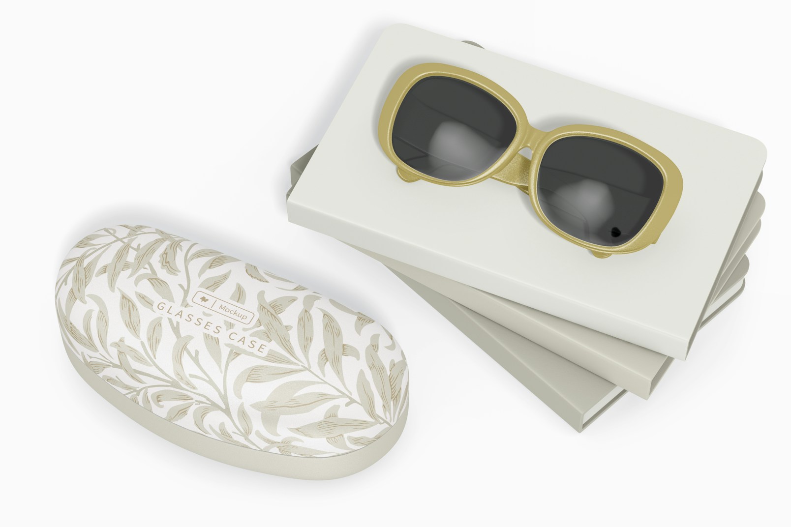 Protective Hard Glasses Case Mockup, Top View