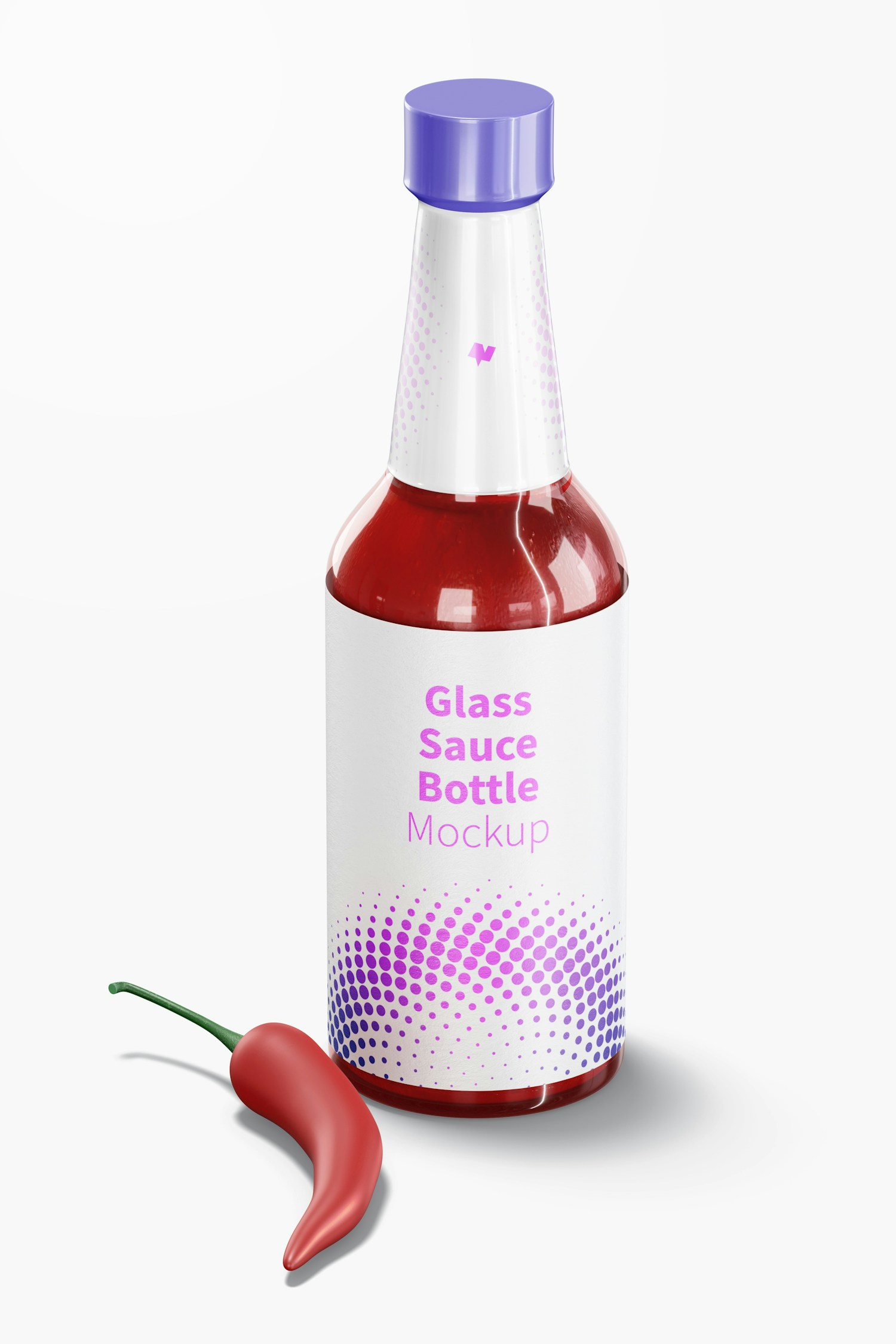 10 oz Glass Sauce Bottle Mockup