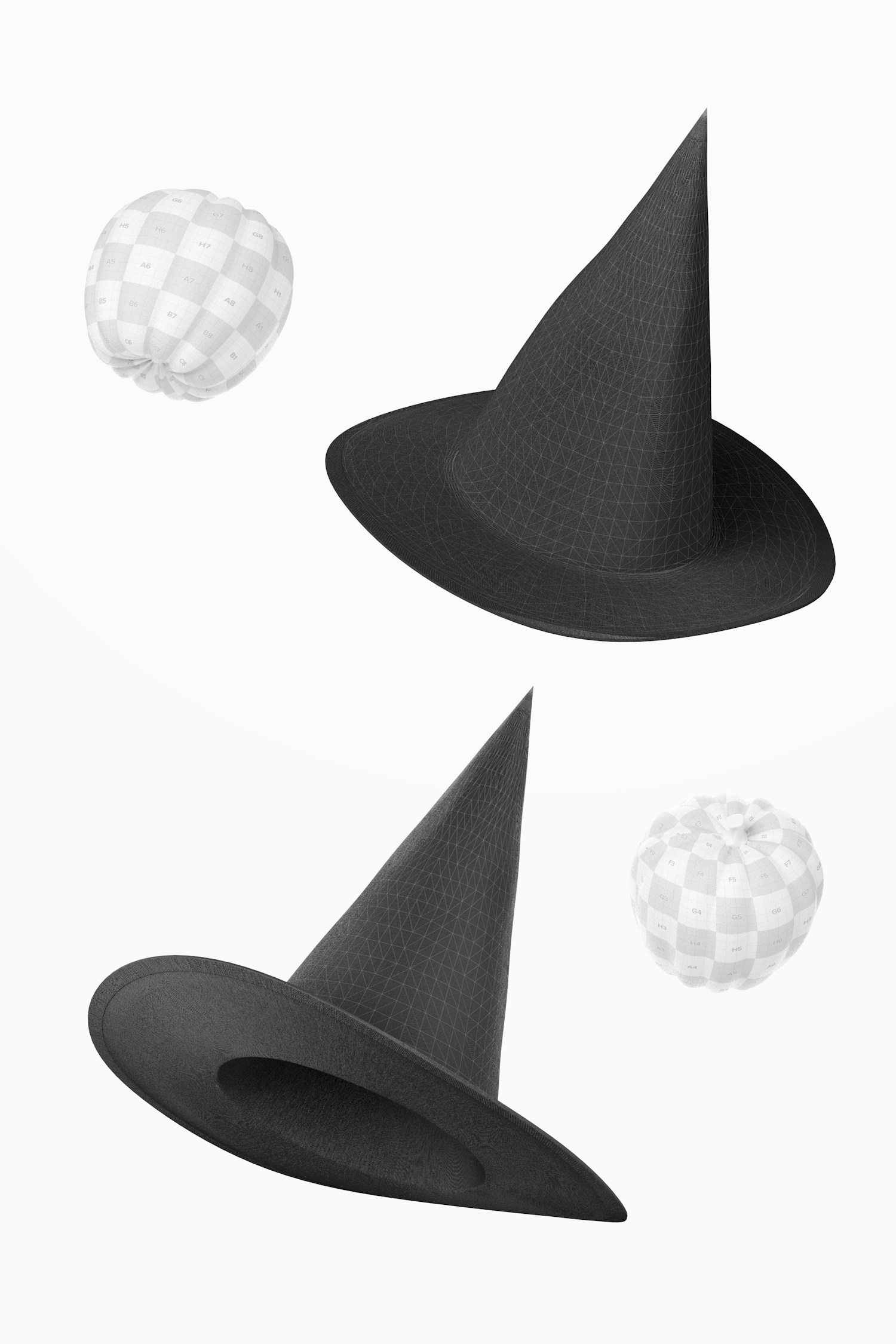 Witch Hats Mockup, Floating