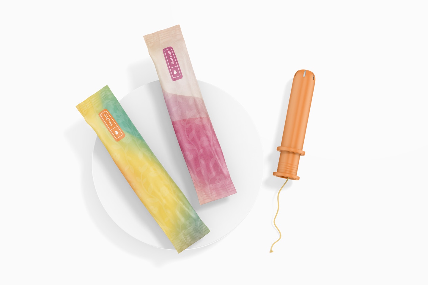 Tampons with Applicator Mockup, Top View