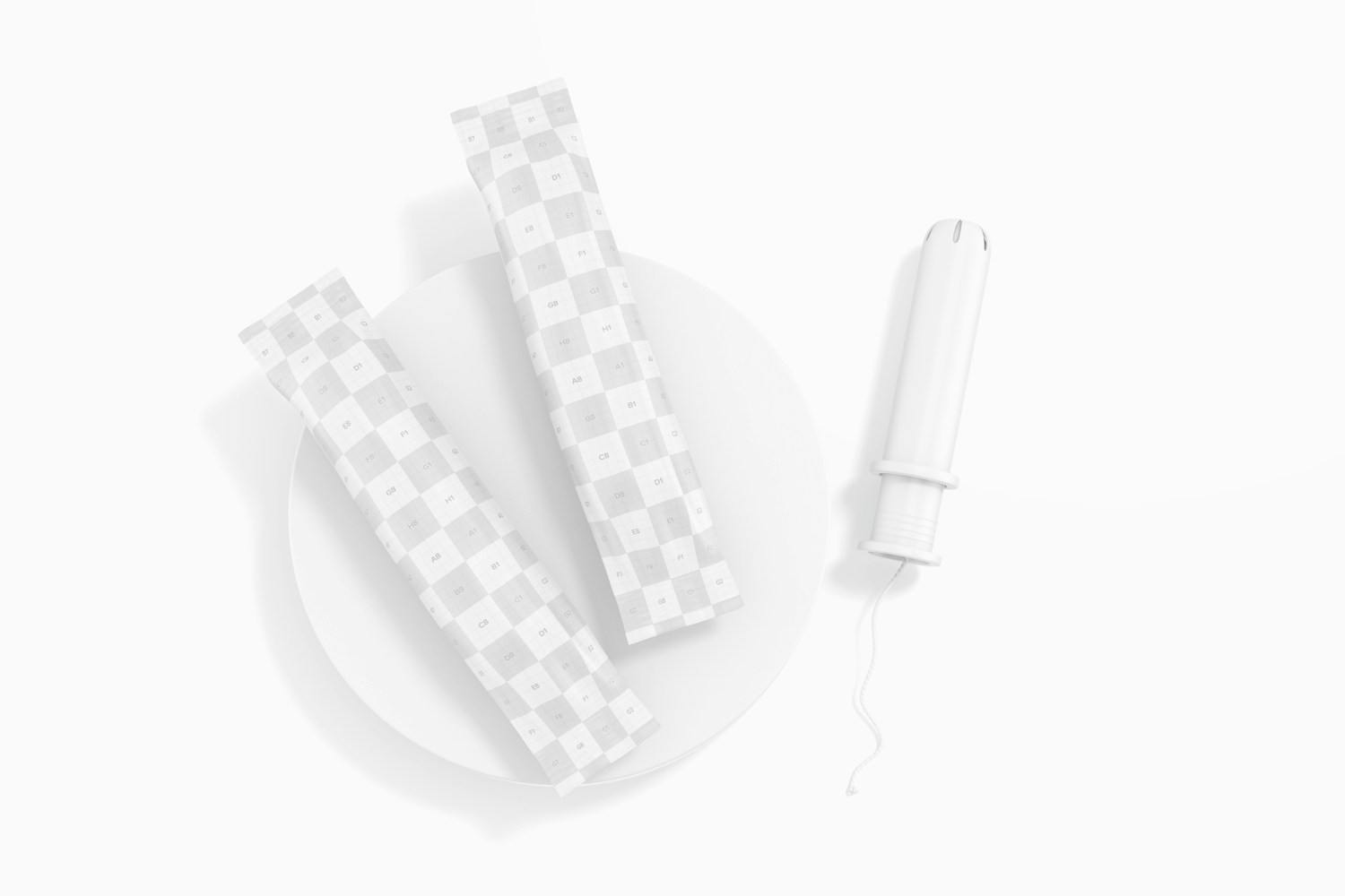 Tampons with Applicator Mockup, Top View