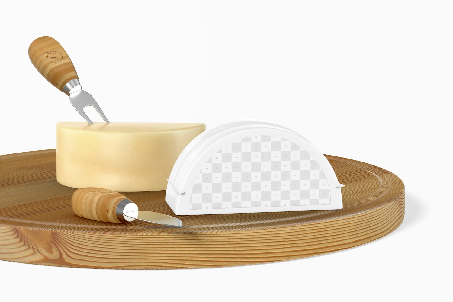 Half Cheese on Table Mockup Half Cheese on Table Mockup