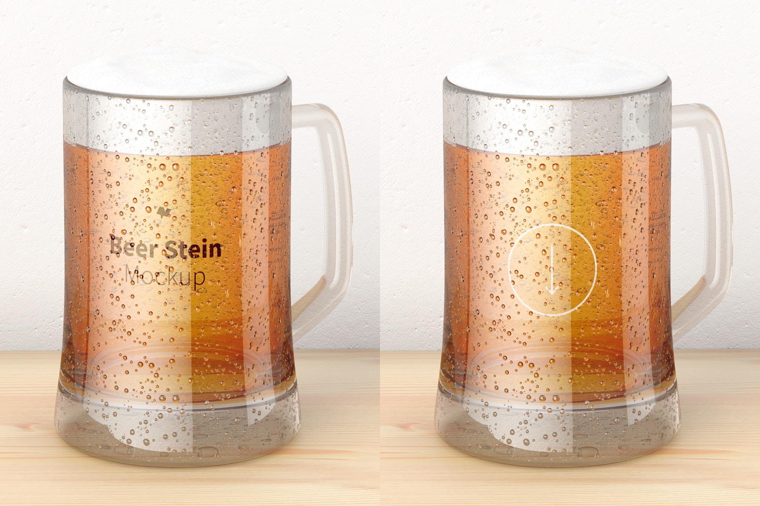 Beer Stein Glass Mockup, Perspective Beer Stein Glass Mockup, Perspective