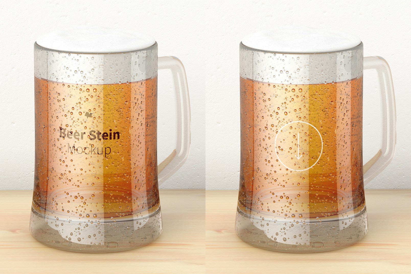 Beer Stein Glass Mockup, Perspective