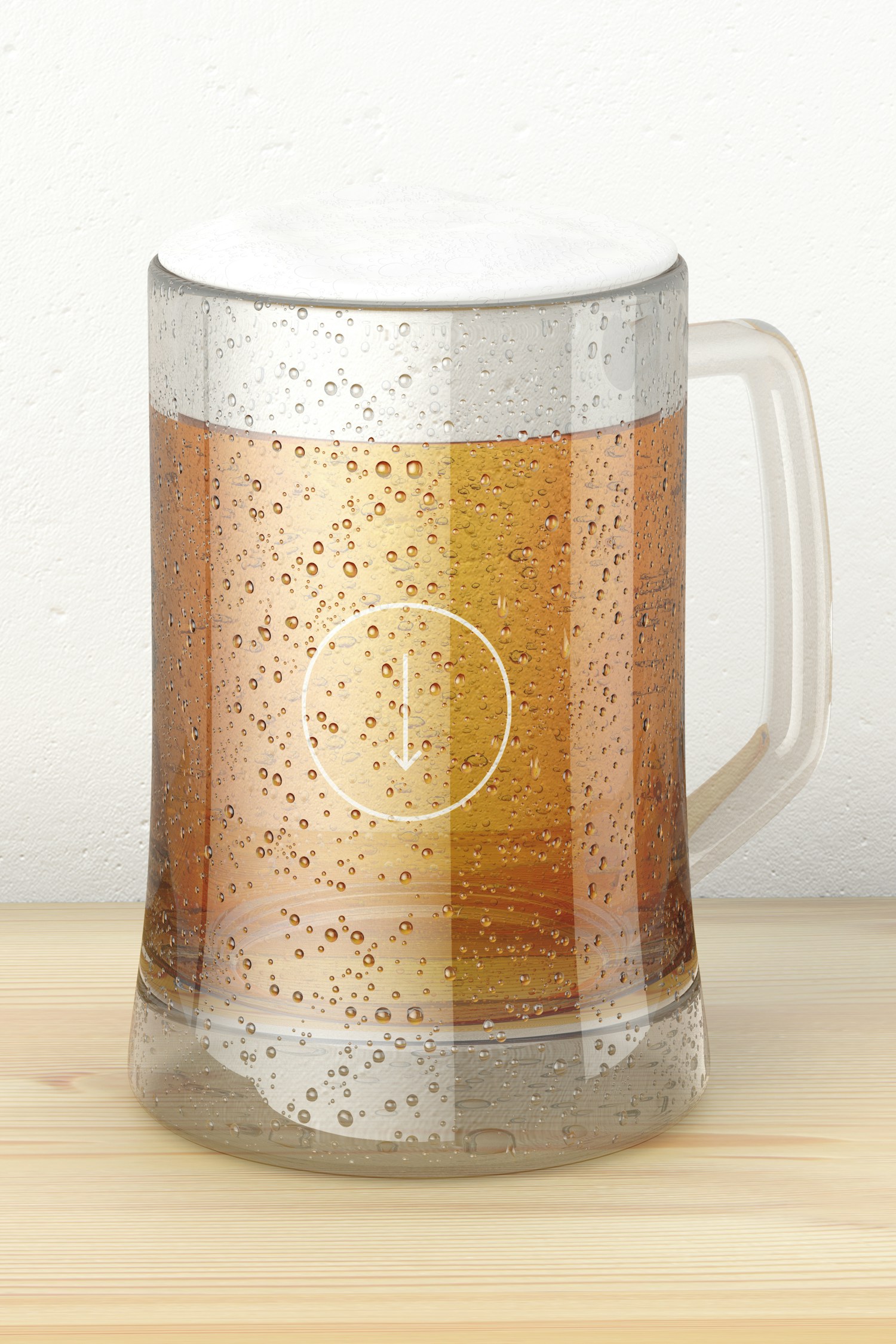 Beer Stein Glass Mockup, Perspective