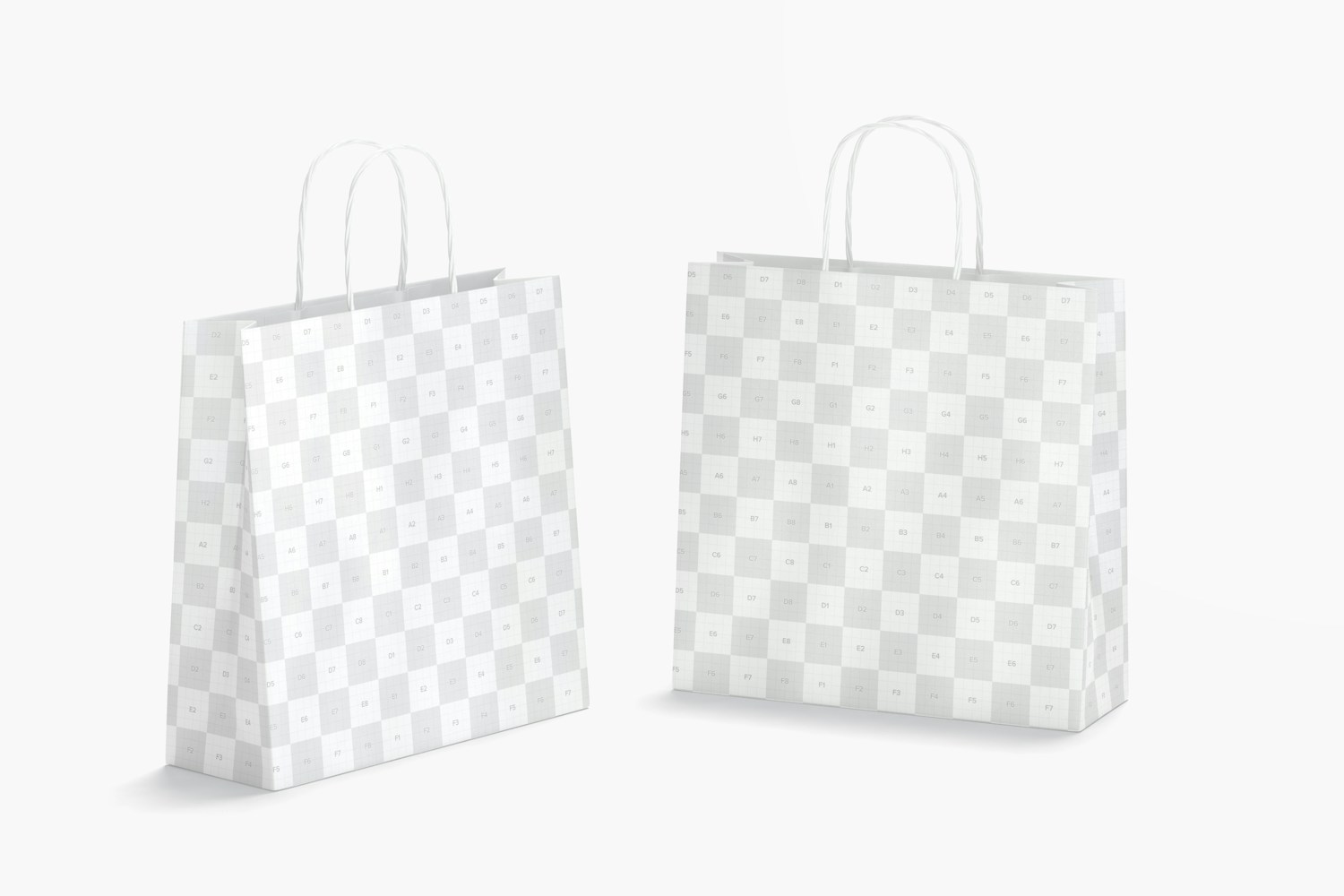 Medium Paper Shopping Bags Mockup, Perspective