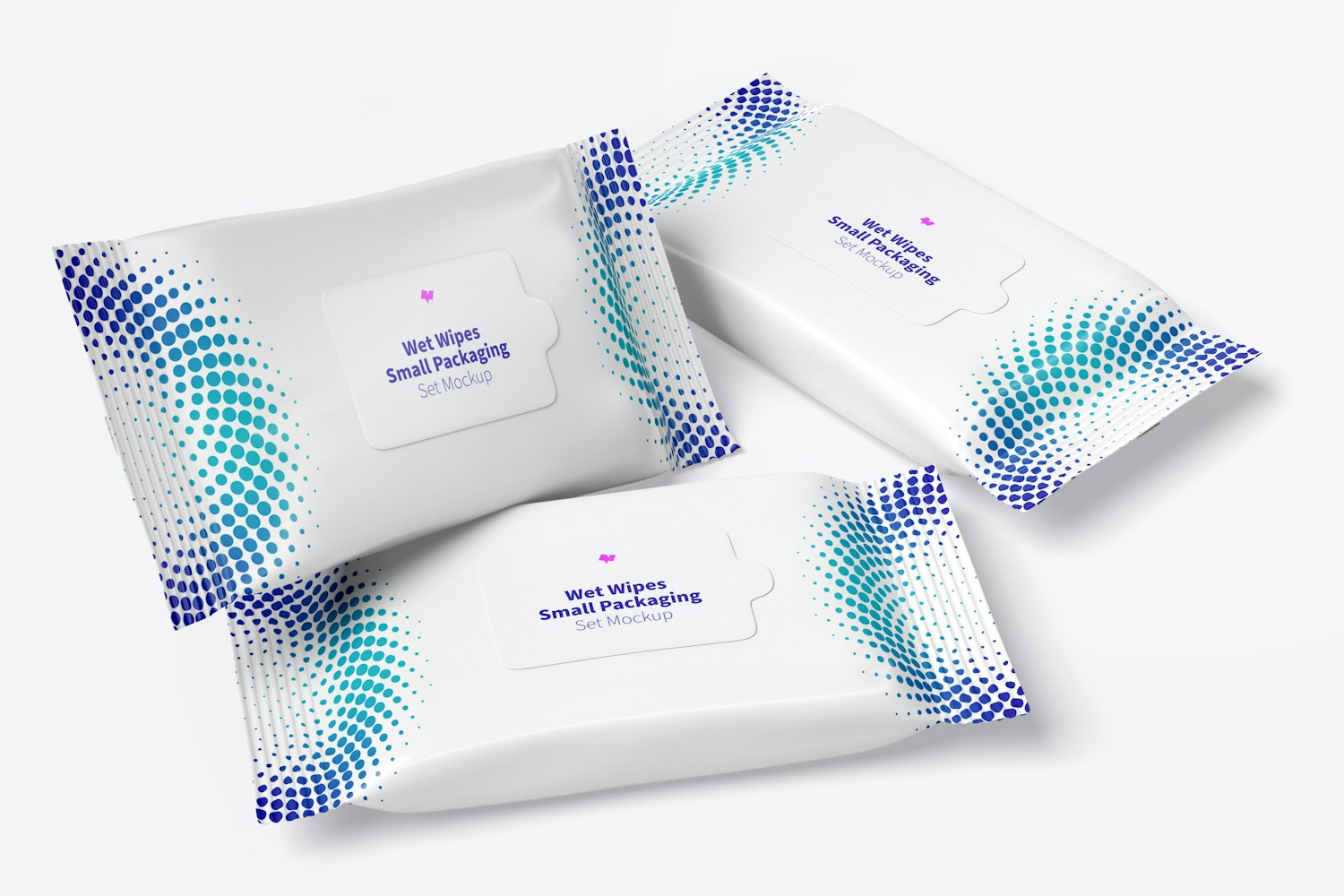 Wet Wipes Small Packaging Set Mockup
