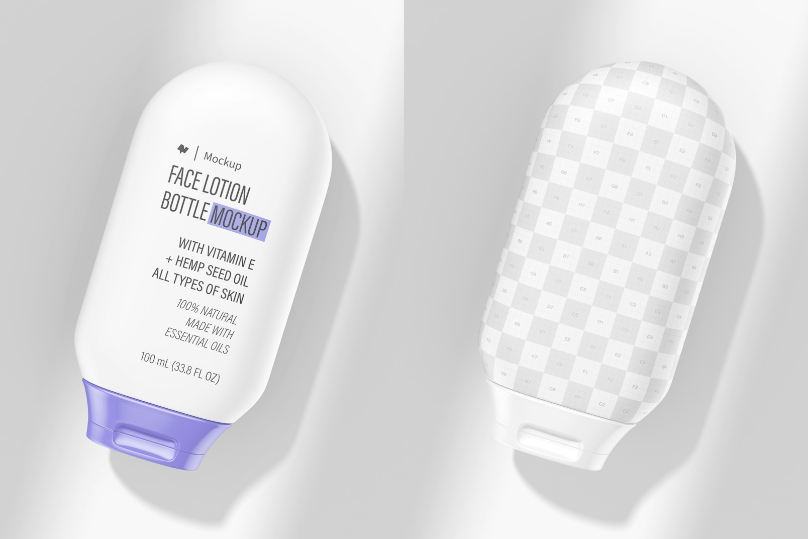 100 ml Facial Lotion Bottle Mockup, Top View