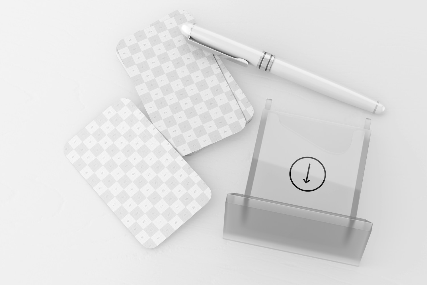 Acrylic Business Card Holder Mockup, Top View