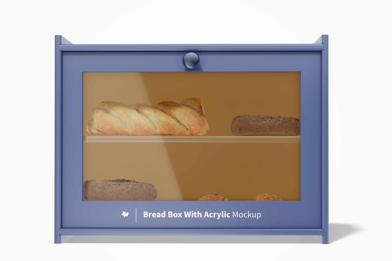 Bread Box with Acrylic Window Mockup, Front View
