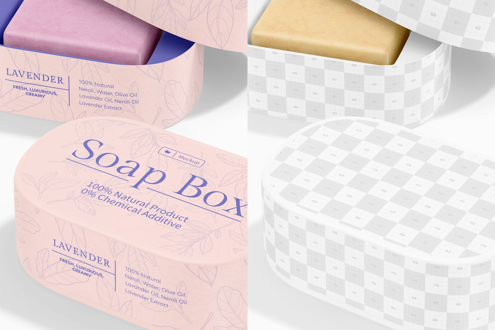 Soap Boxes Mockup, Close Up