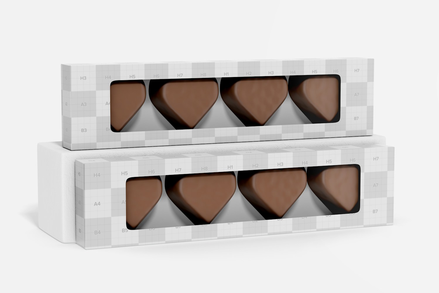 Heart Chocolate Boxes Mockup