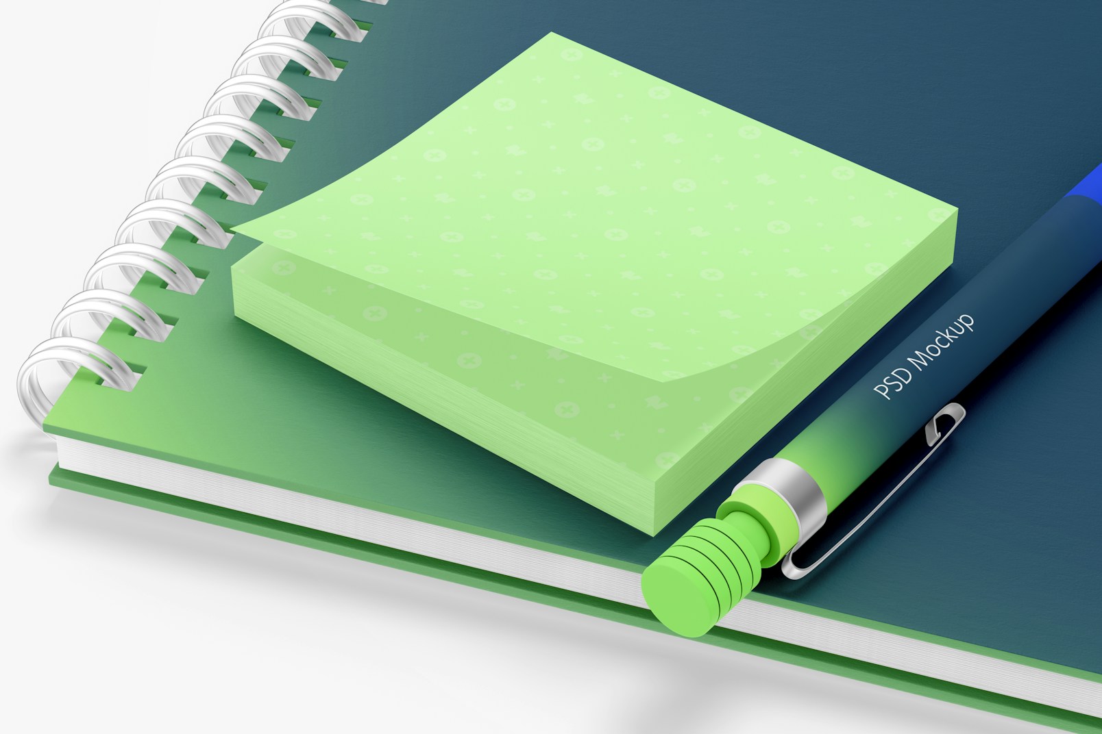 Square Sticky Notes Mockup, Perspective