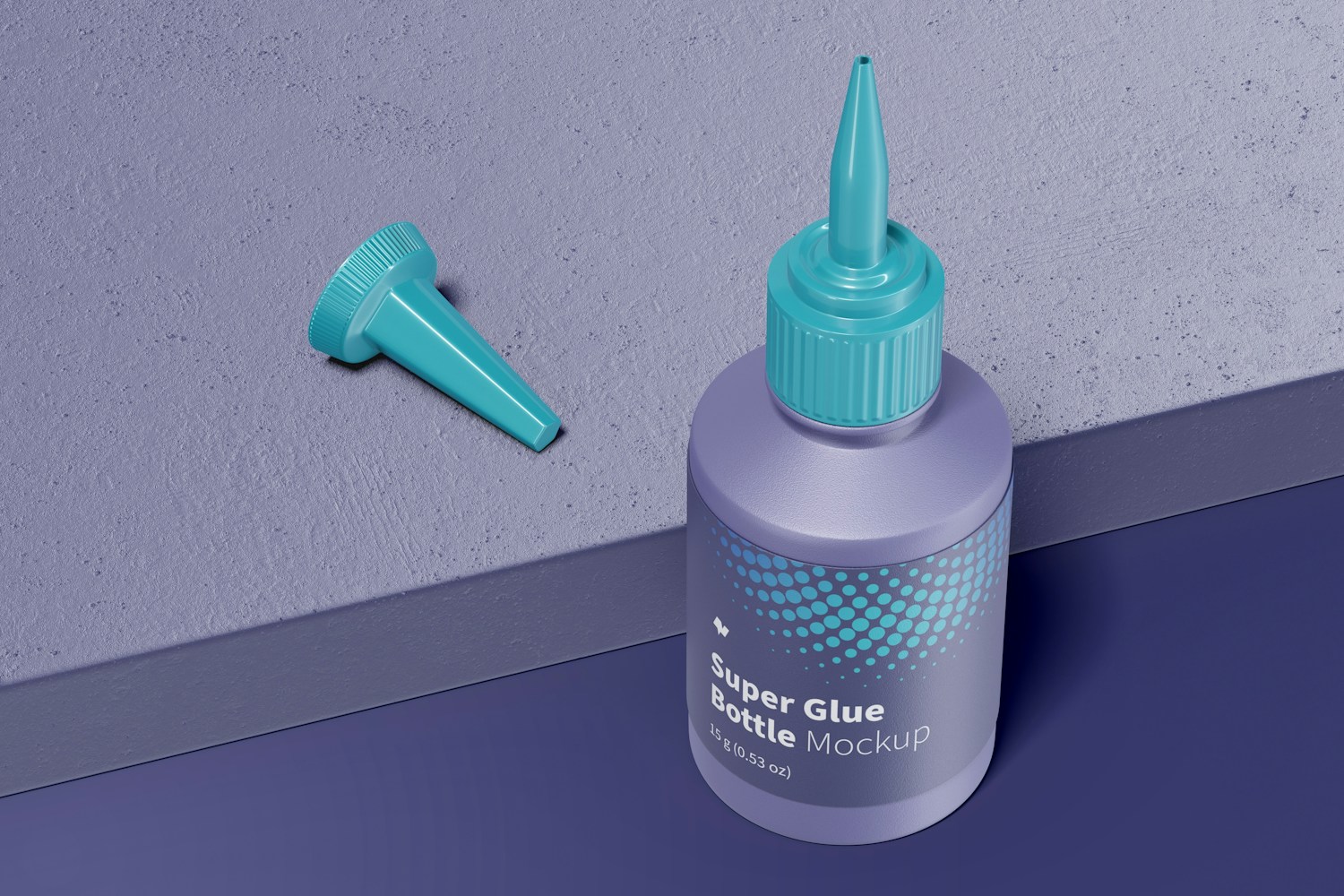 Super Glue Bottle Mockup, Perspective