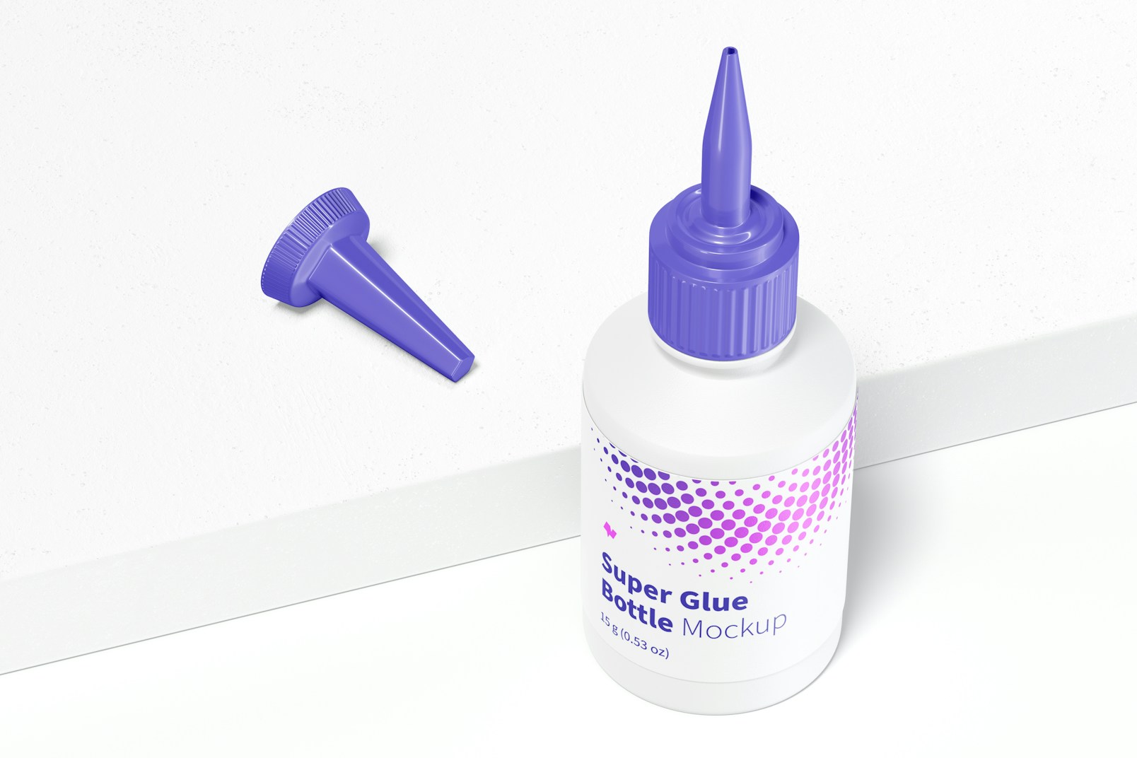 Super Glue Bottle Mockup, Perspective
