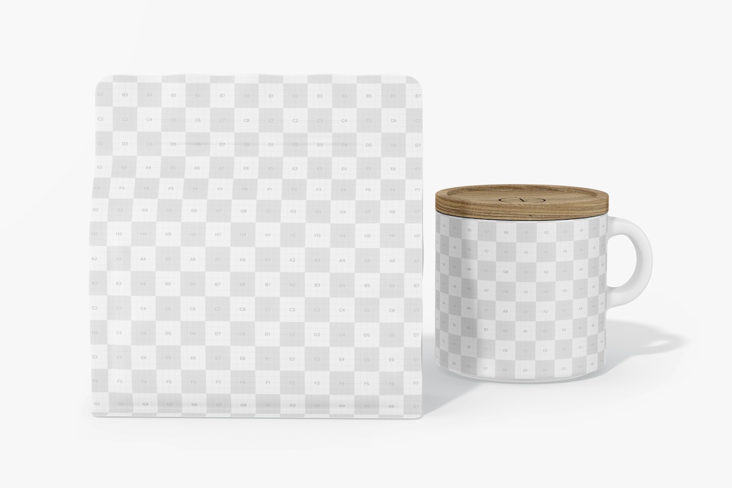 Stubby Coffee Bag Mockup, with Cup