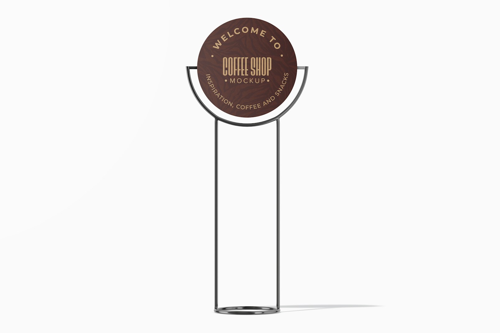 Outdoor Coffee Shop Sign Mockup, Front View