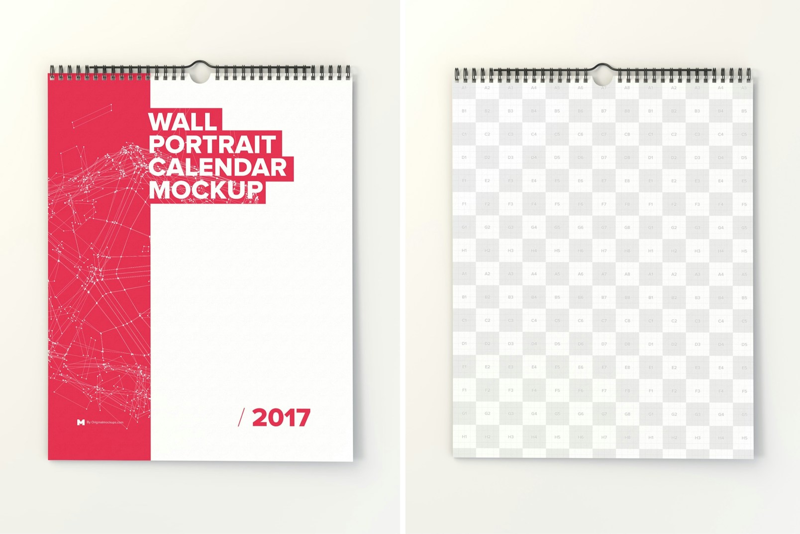 Wall Portrait Calendar Mockup