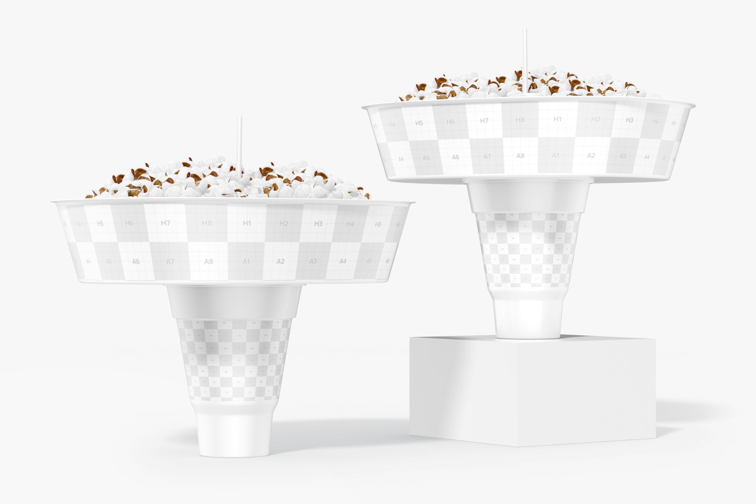 Cups with Oval Tray Mockup