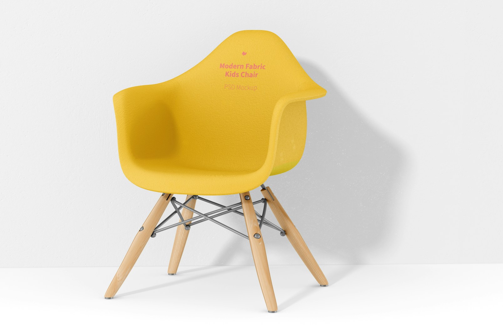 Modern Fabric Kids Chair Mockup, Perspective