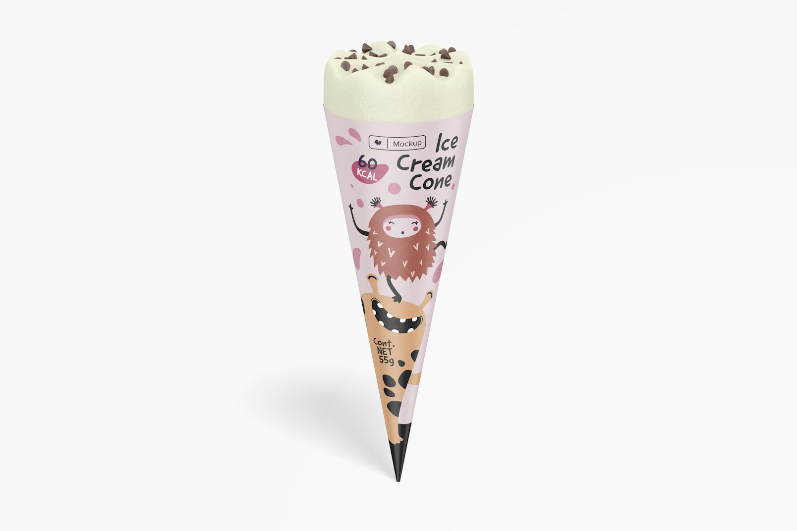 Ice Cream Paper Cone Mockup
