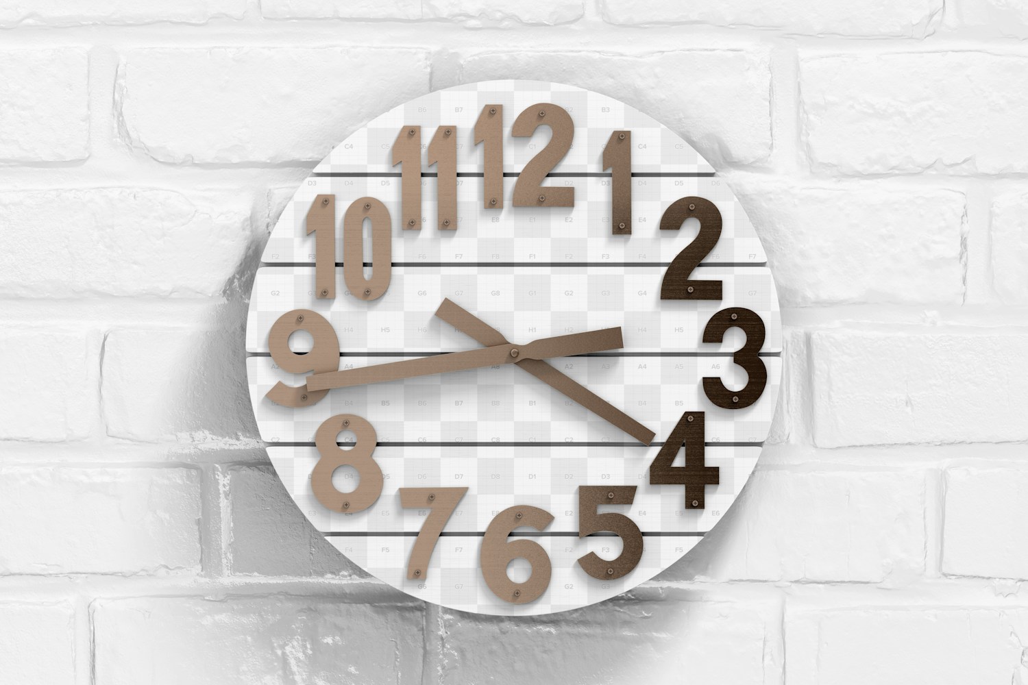 Round Wall Clock Mockup, Front View