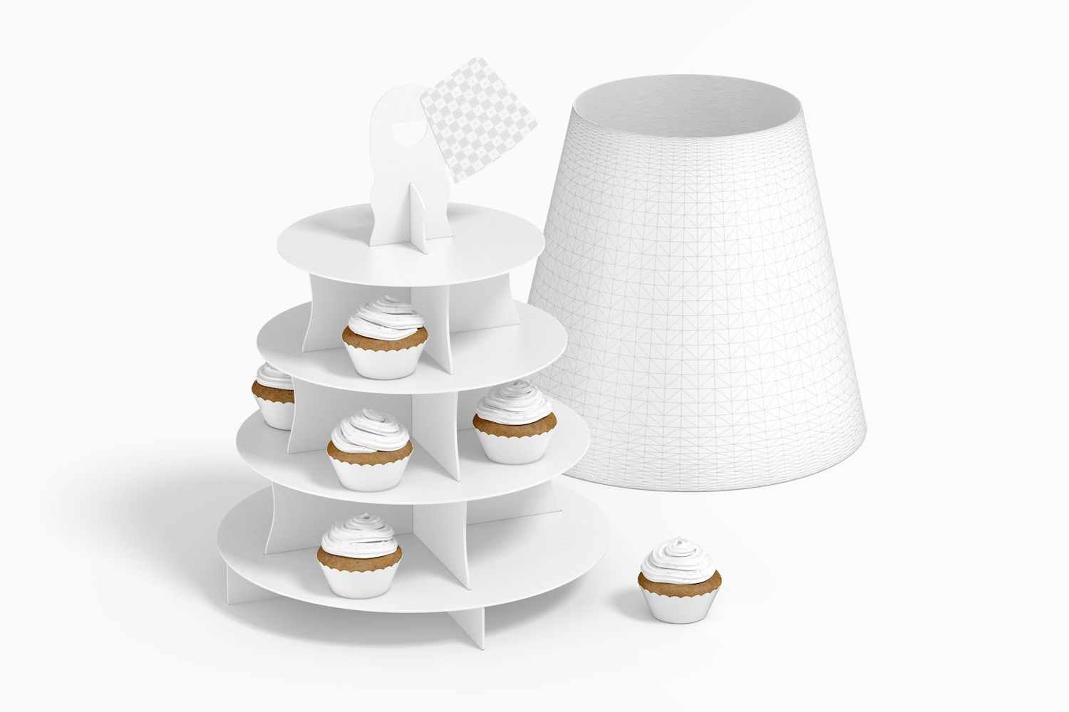 Dessert Takeaway Packaging Mockup, Perspective View Dessert Takeaway Packaging Mockup, Perspective View