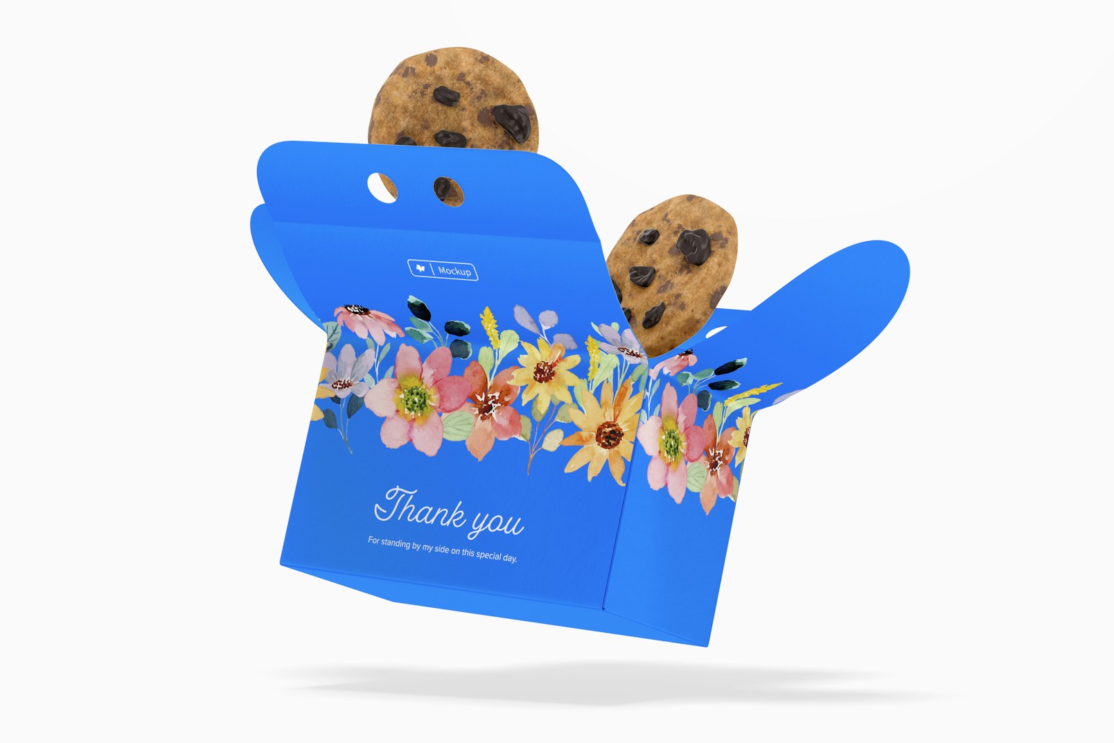 Cookie Gift Box Mockup, Falling
