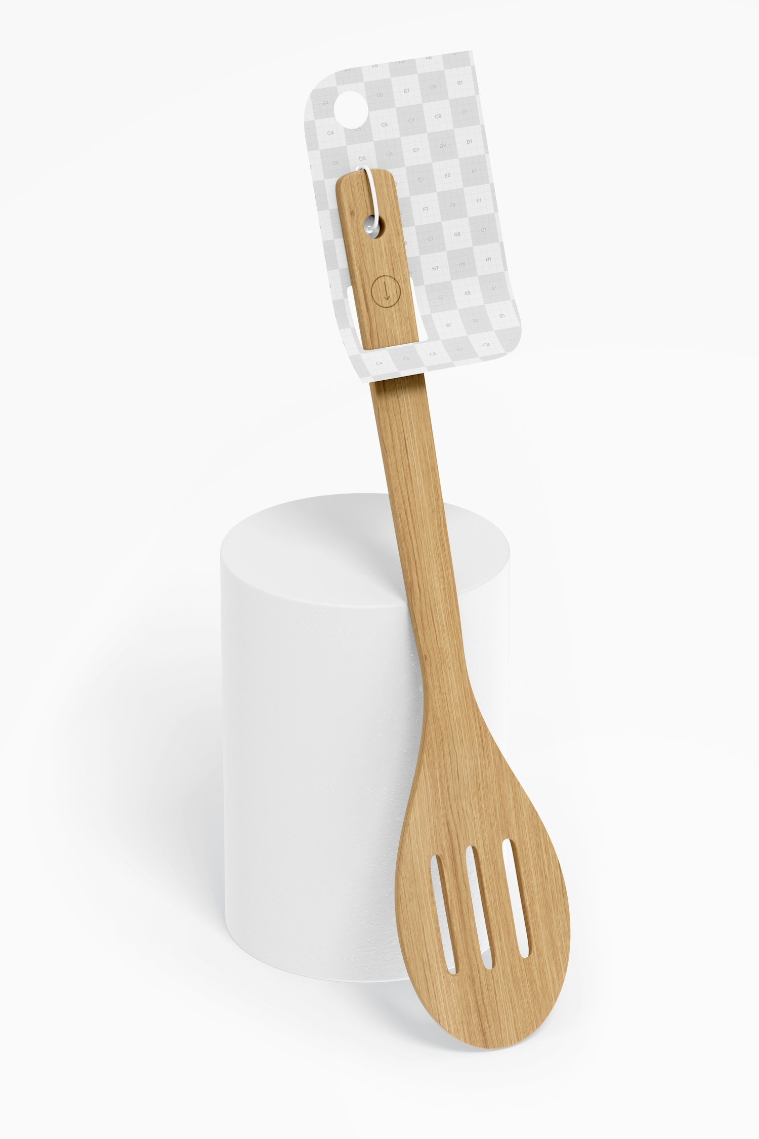 Bamboo Slotted Spoon Mockup, Leaned