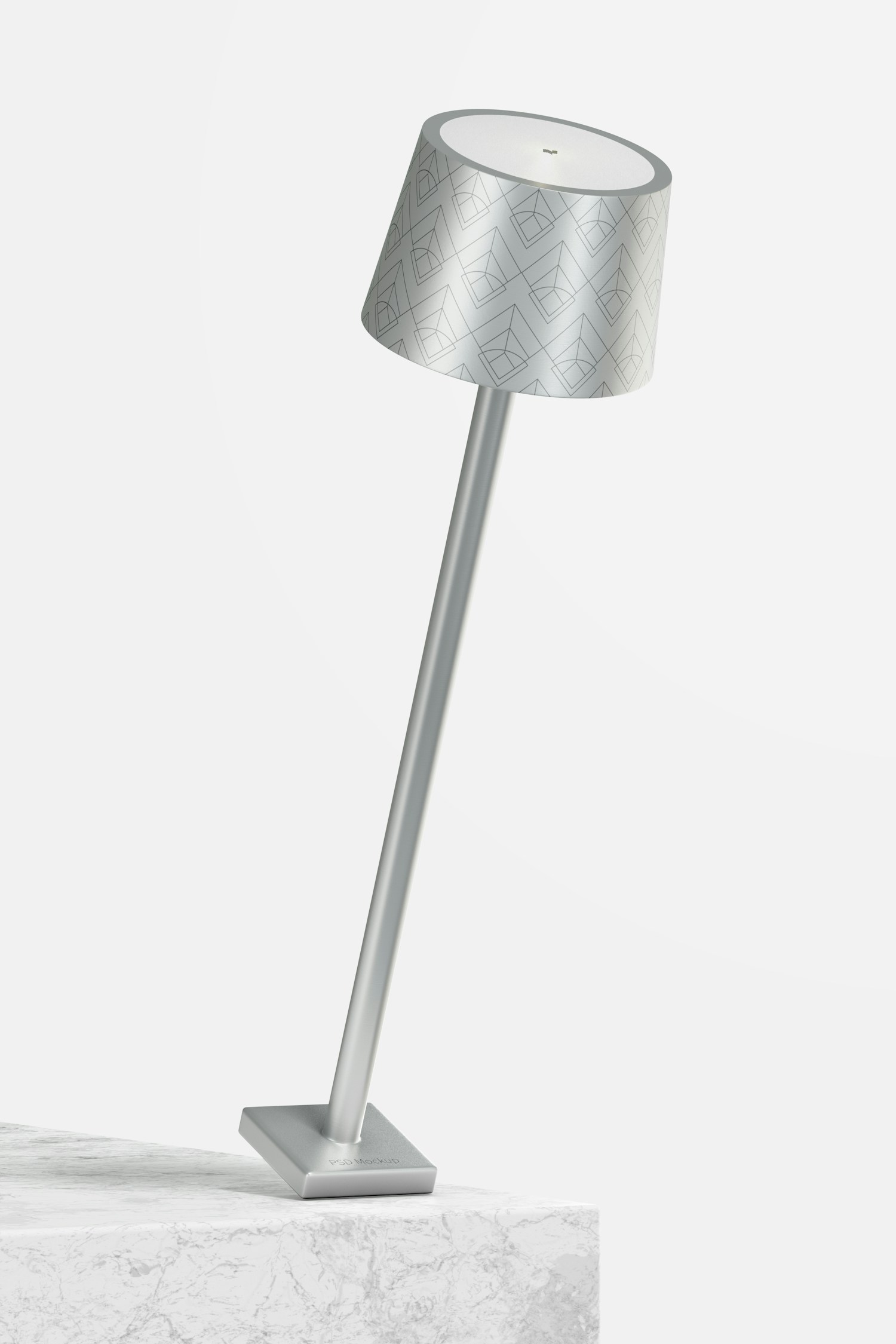 Tall Table Lamp Mockup, Leaned