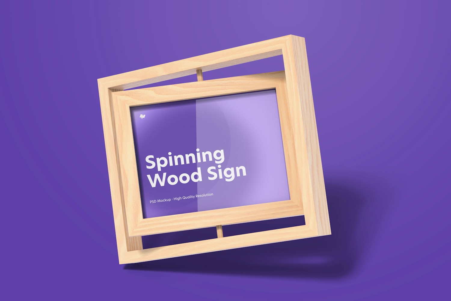 Spinning Wood Frame Sign Mockup, Falling