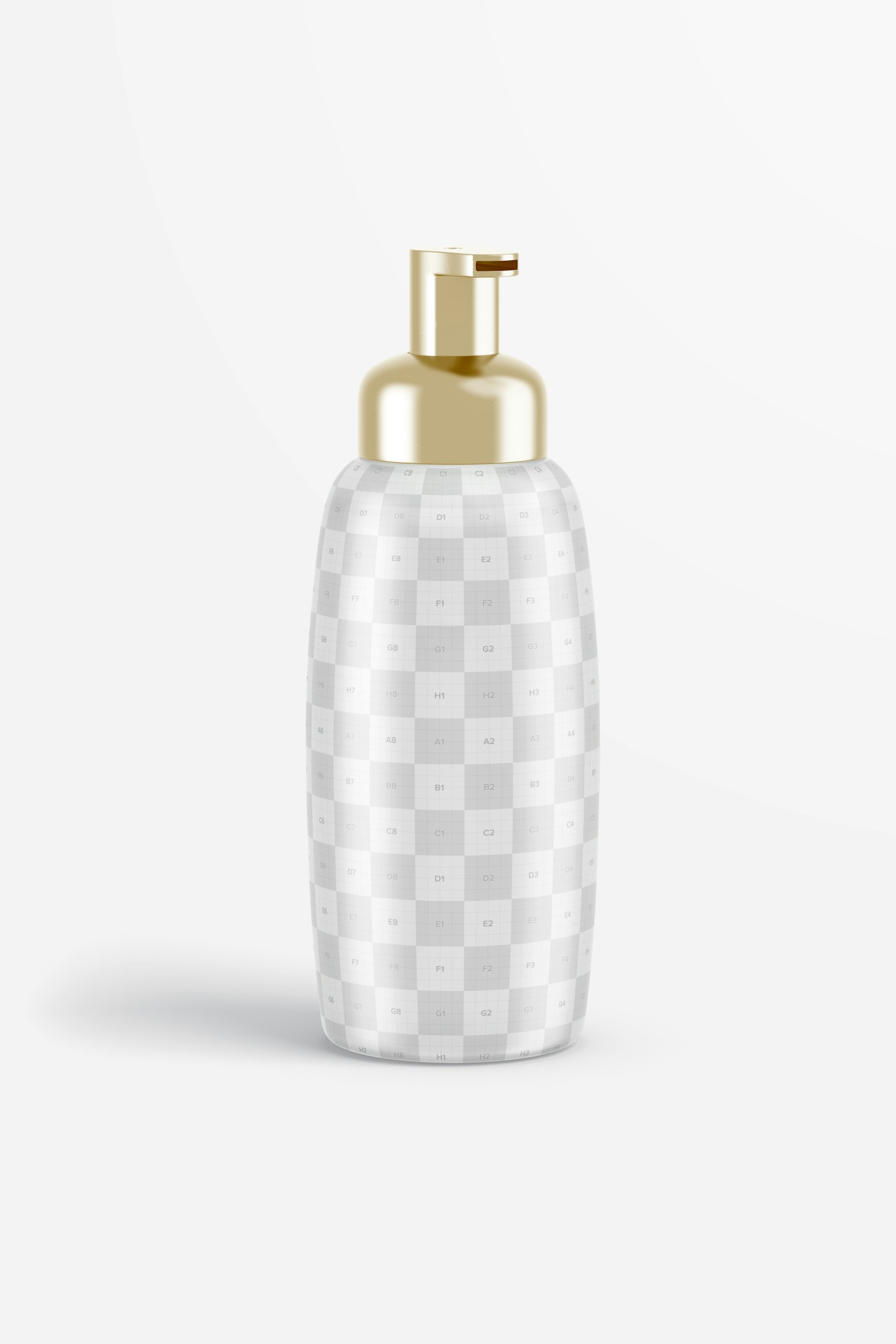Plastic Bottle with Pump Mockup, Front View