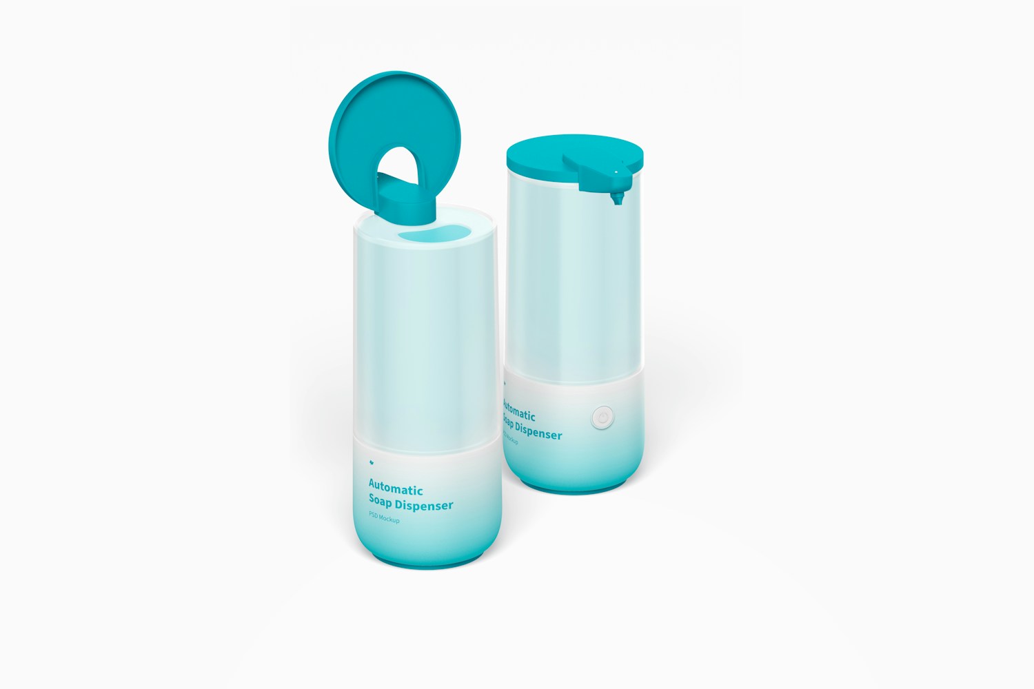 Automatic Soap Dispensers Mockup, Opened and Closed Automatic Soap Dispensers Mockup, Opened and Closed