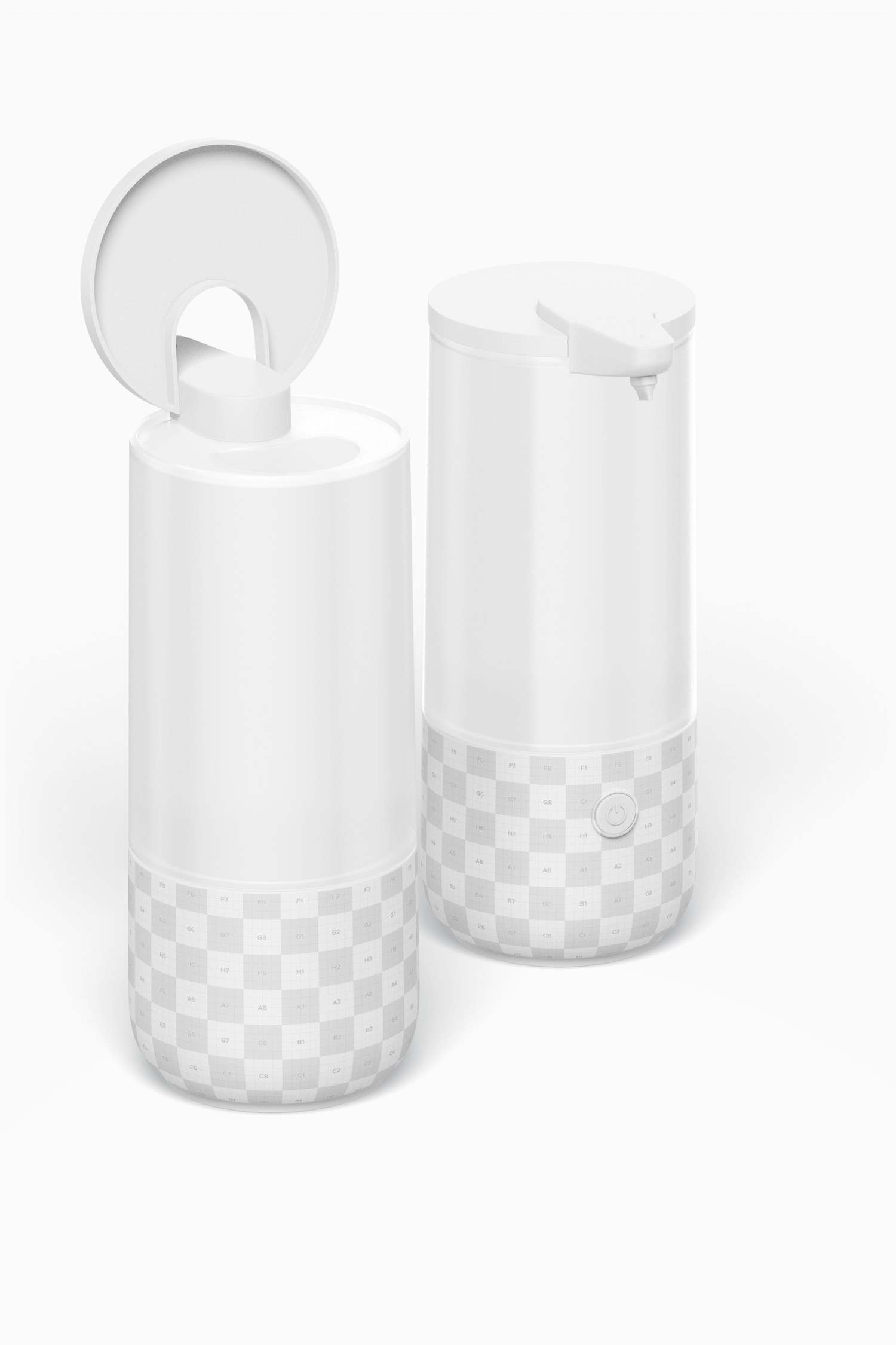 Automatic Soap Dispensers Mockup, Opened and Closed Automatic Soap Dispensers Mockup, Opened and Closed