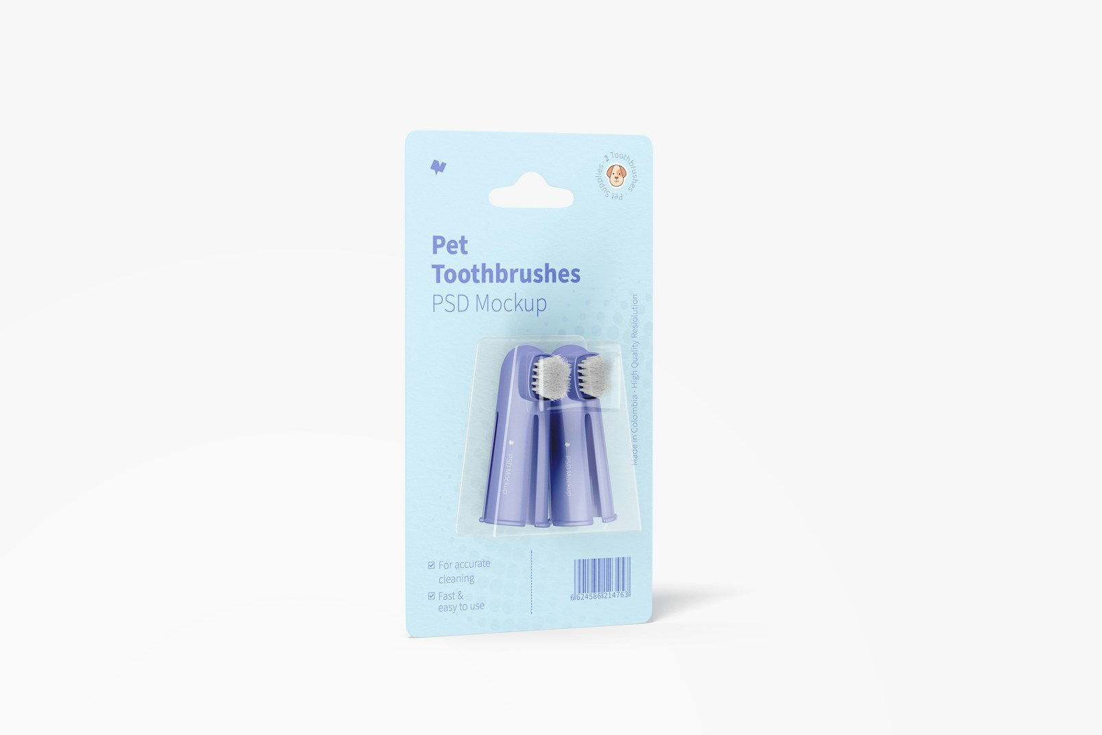 Pet Toothbrushes Mockup, Right View