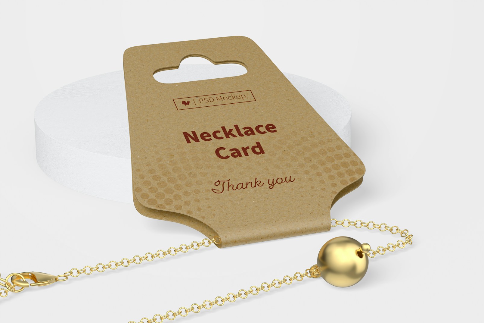 Necklace Card Mockup, Leaned