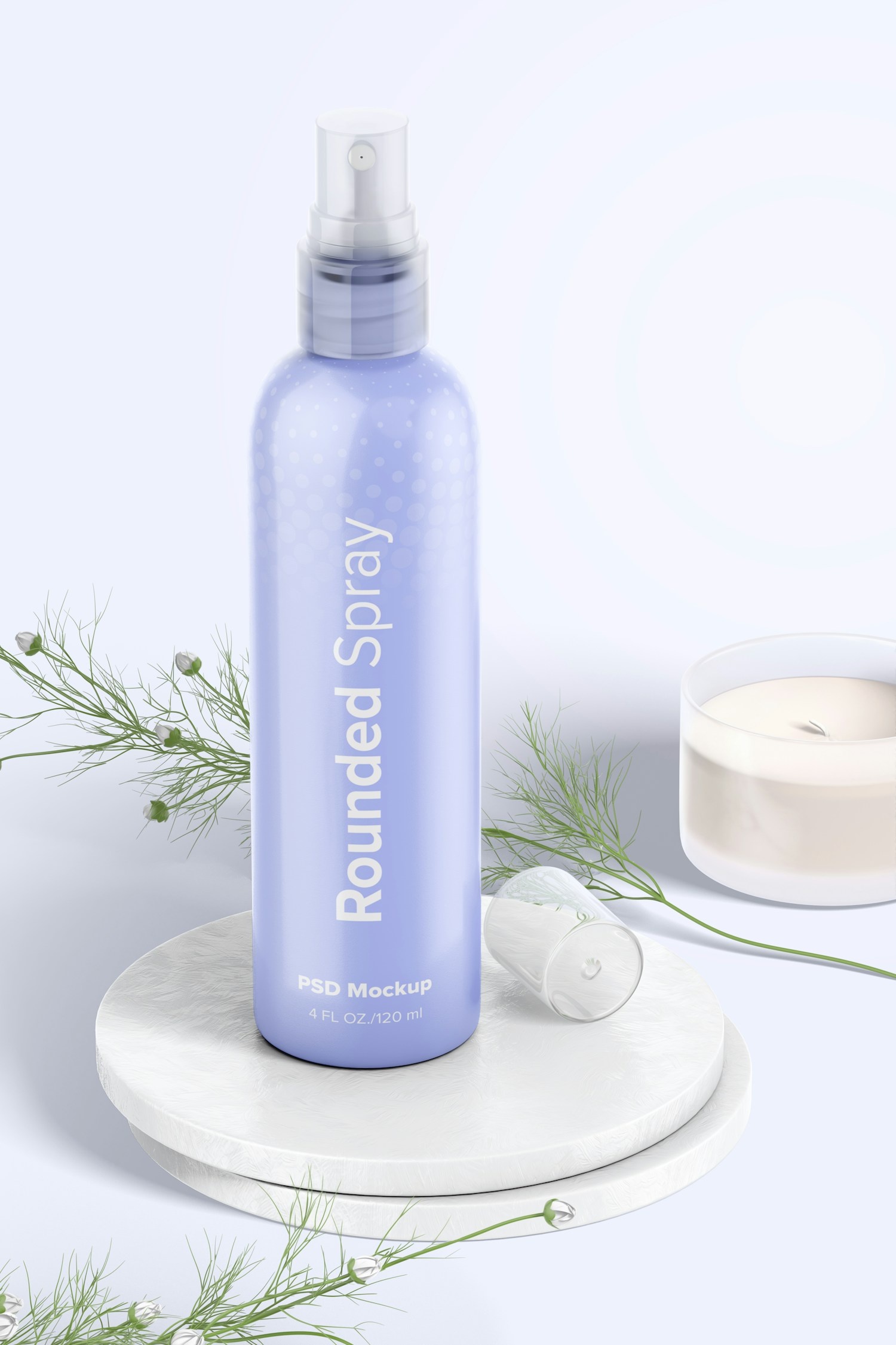 4 oz Rounded Spray Mockup, Perspective View 4 oz Rounded Spray Mockup, Perspective View