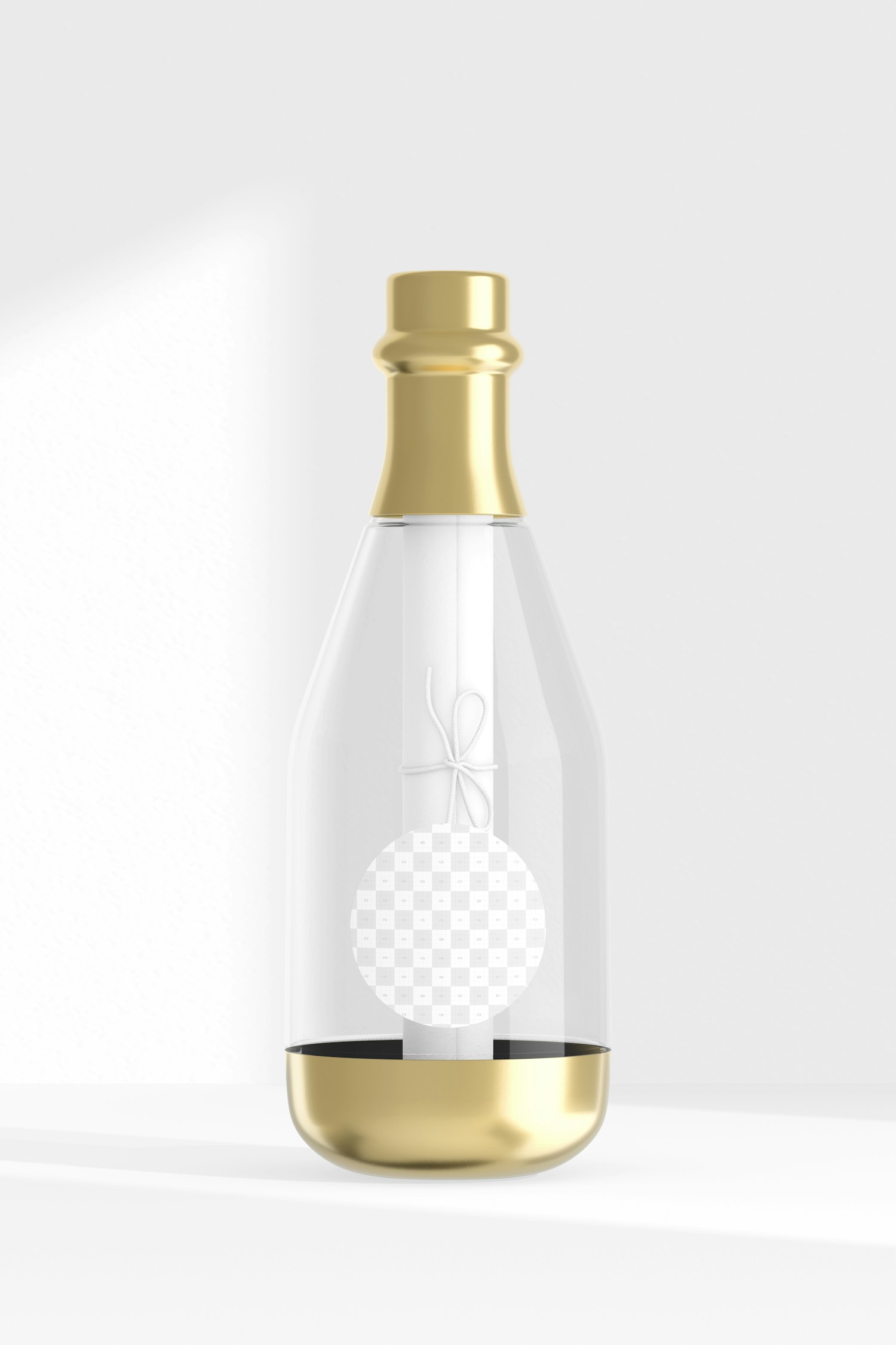 Mini Champagne Bottle Mockup, Front View Mini Champagne Bottle Mockup, Front View