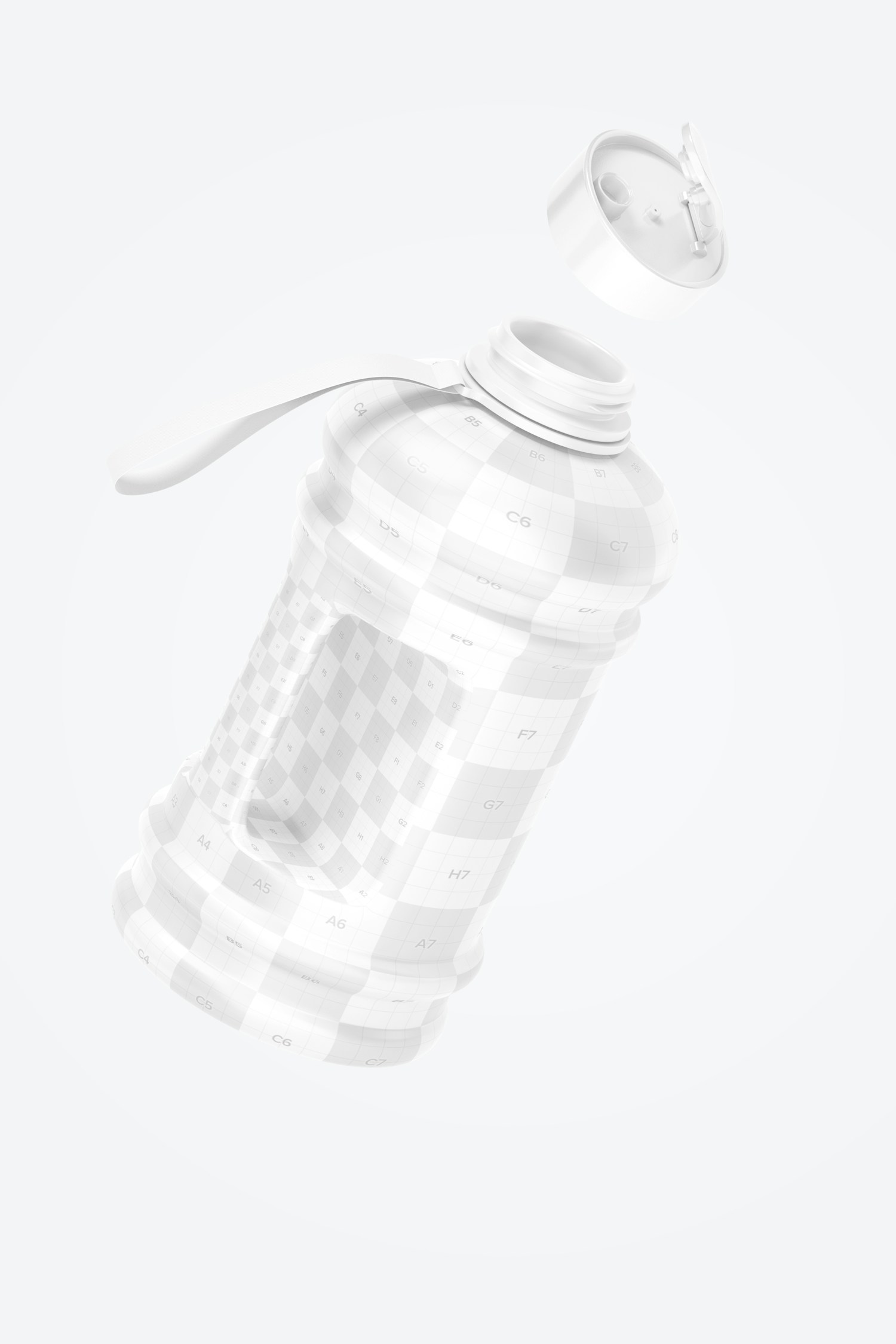 2.2 L Water Bottle Mockup, Floating