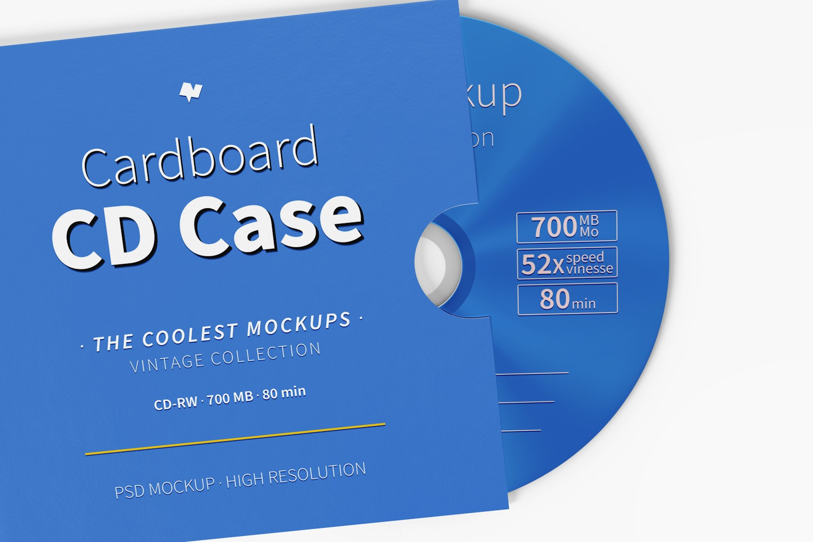 Cardboard CD Case Mockup, Close Up
