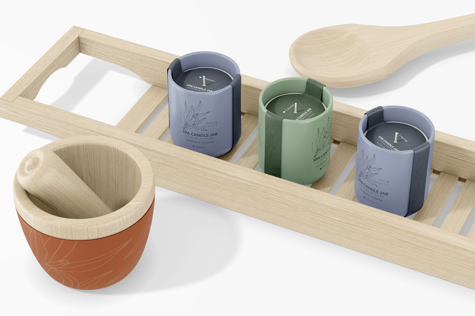 Spa Candle Jar with Label Set Mockup
