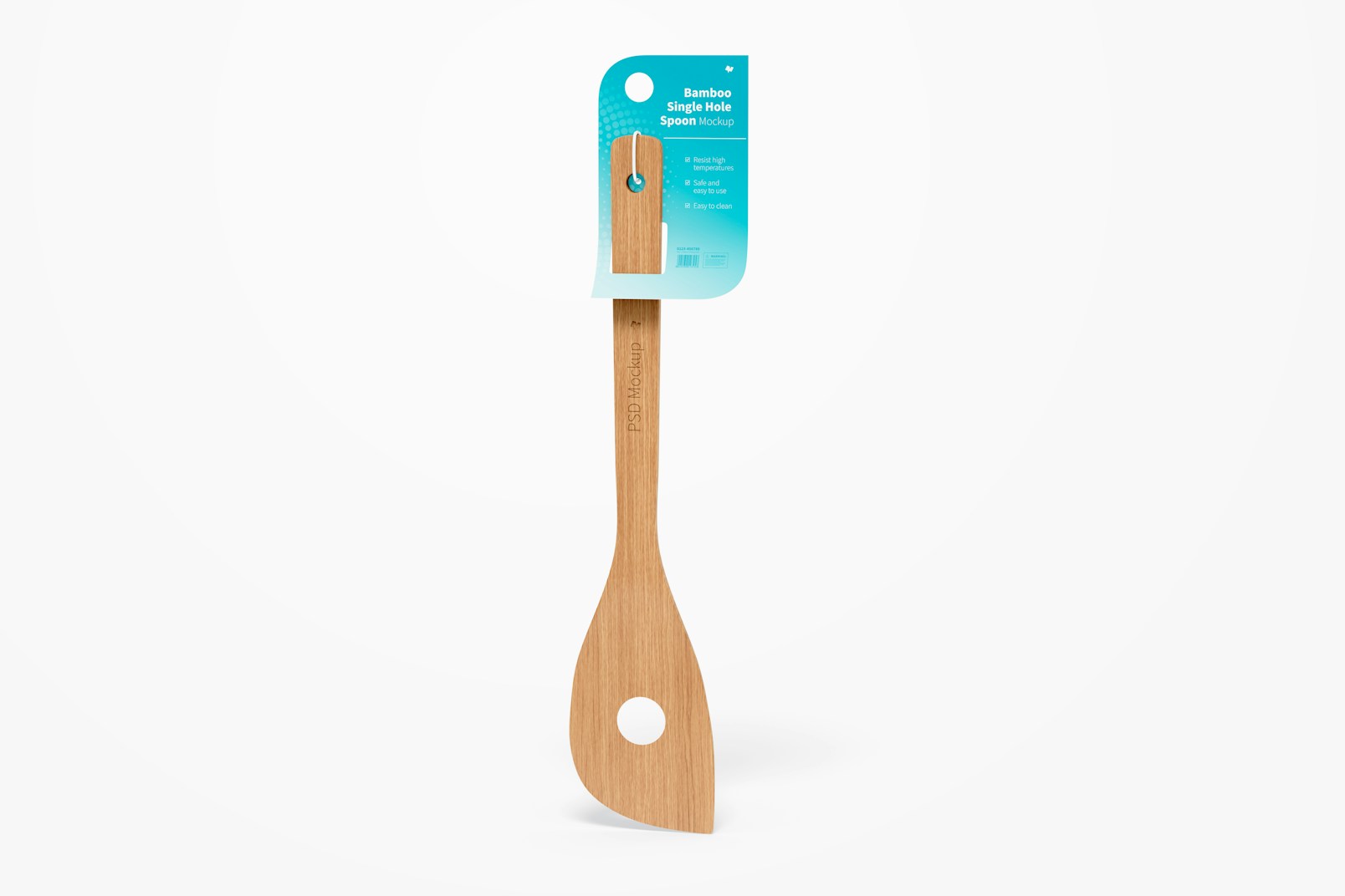 Bamboo Single Hole Spoon Mockup