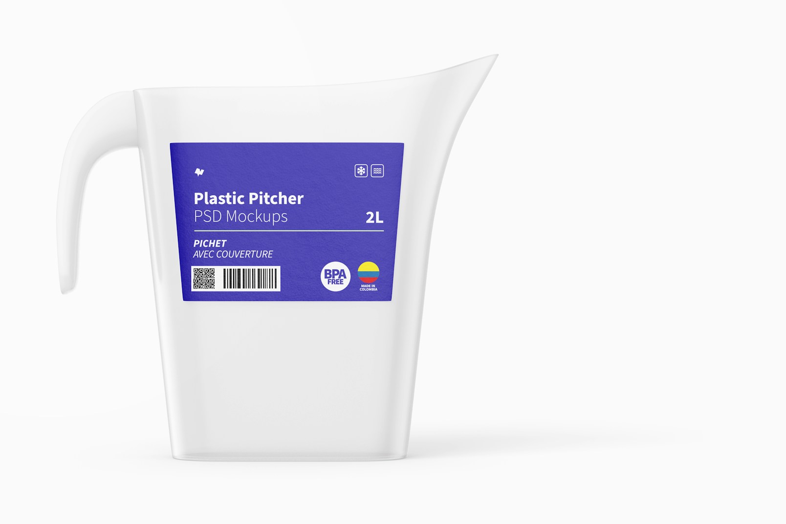Plastic Pitcher Mockup, Front View