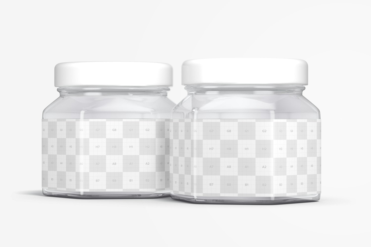 4 oz Glass Hexagon Jars Mockup 4 oz Glass Hexagon Jars Mockup