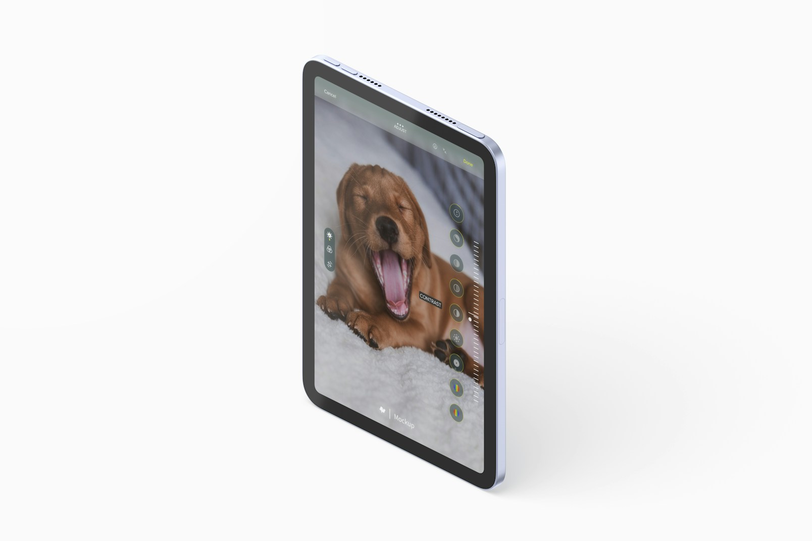Isometric iPad Mini Mockup, Portrait Left View