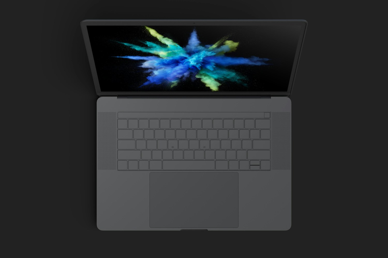 Clay MacBook Pro 15" with Touch Bar, Top View Mockup