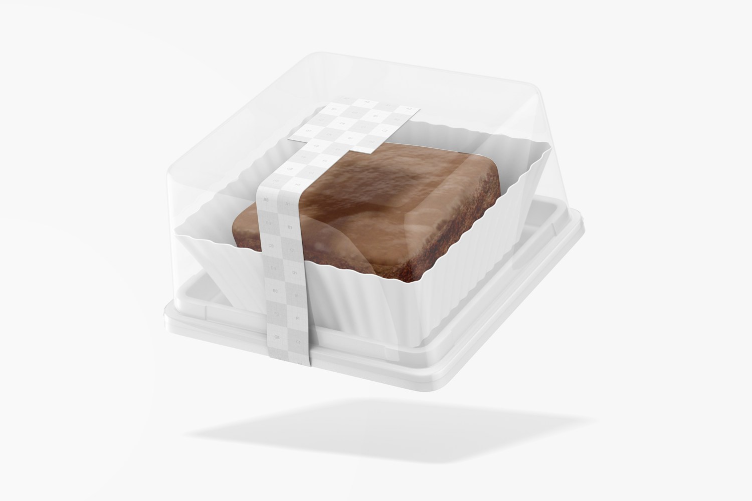 Square Dessert Box Mockup, Floating
