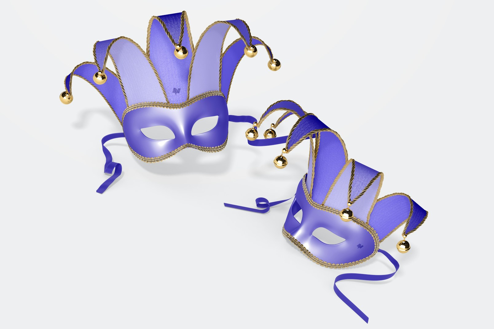 Jester Half-Face Masks Mockup, Right View