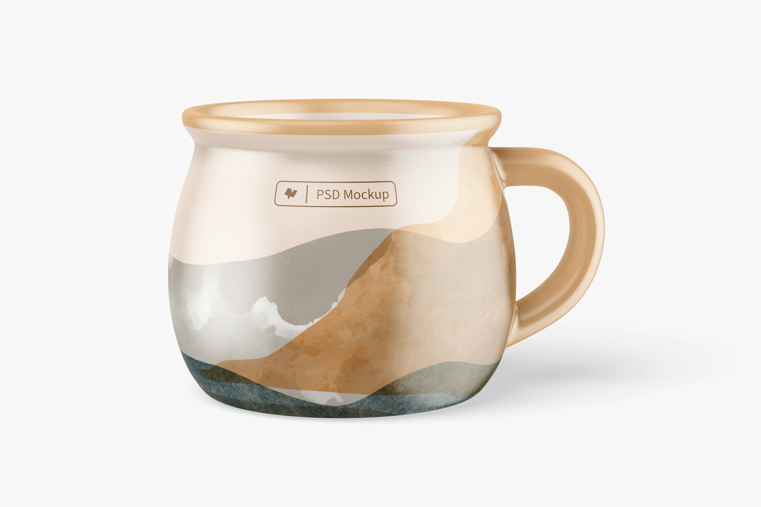Round Enamel Cup Mockup, Front View
