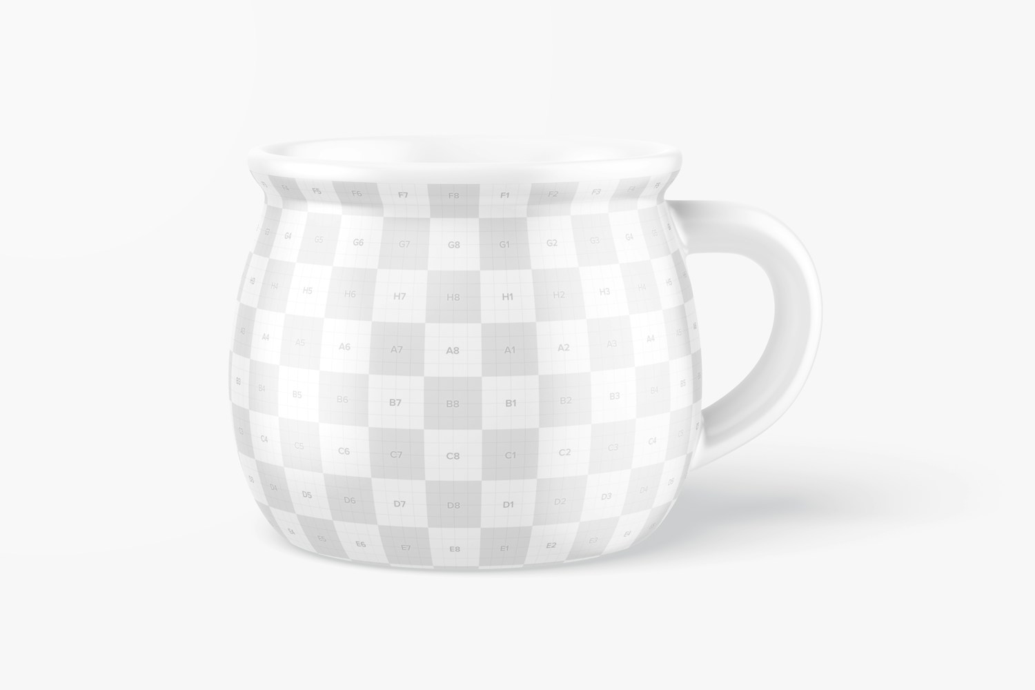 Round Enamel Cup Mockup, Front View